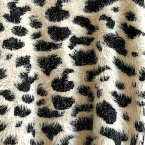 Raga Leopard Eyelash Knit Sweater Beige Black XS Soft Cozy - Picture 6 of 10